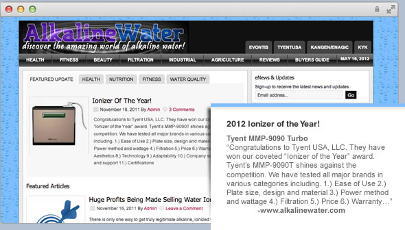 ionizer of the year award