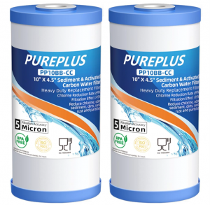 PUREPLUS 5 Micron Whole House Sediment and Carbon Water Filter