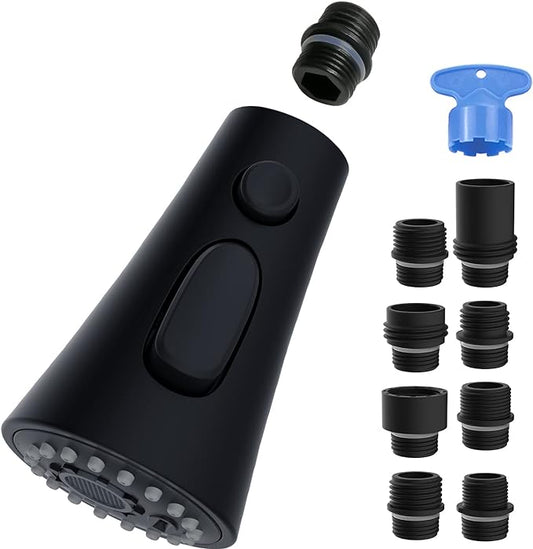 Universal Kitchen Sprayer Faucet Head Replacement (Matte Black)